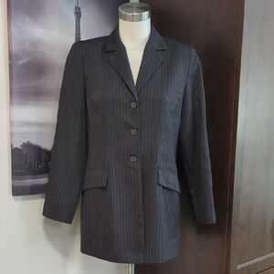Sophisticated Charcoal Pinstripe Blazer